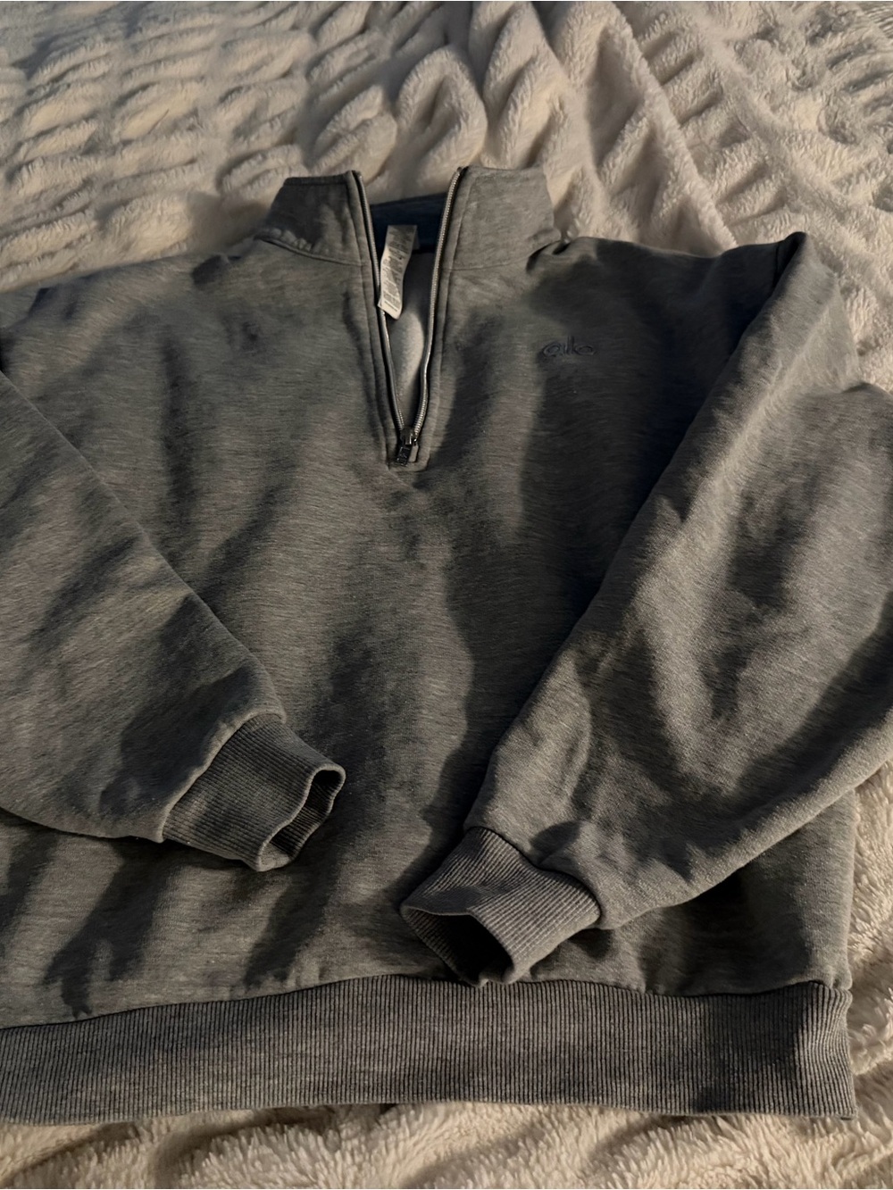 ALO Quarter-Zip Pullover - Gray Size XS